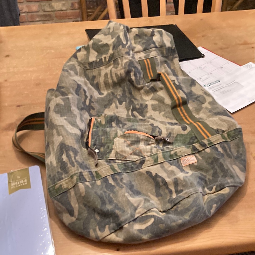 Camouflage duffel bag